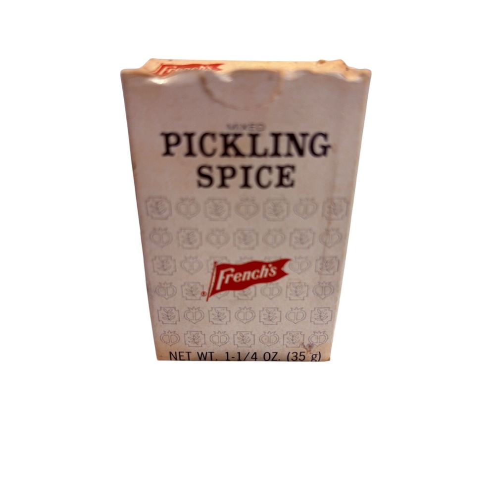 French's Mixed Pickling Spice Box Vintage 1.25 oz Kitchen Advertising Prop 1980s